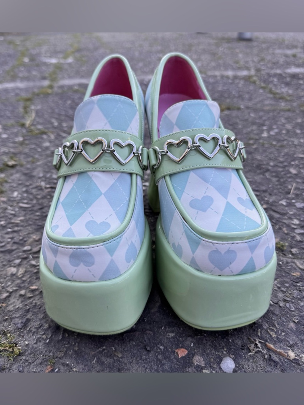 JULEP PREP SKOOL PRINCESS PLATFORM OXFORDS Sugar Thrillz Green White size 8 - Picture 2 of 13